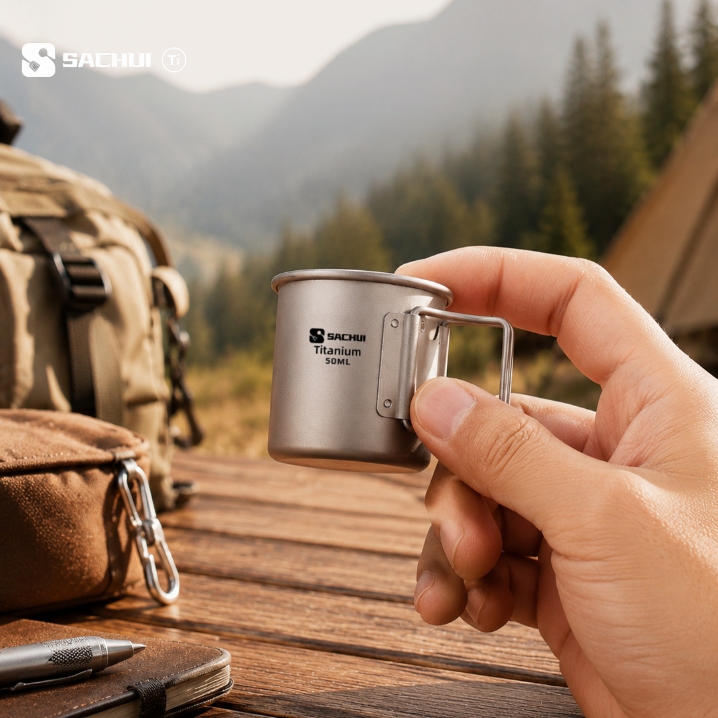 Coffee Tea Exchange - 50ml Pure Titanium Mini Outdoor Ultralight