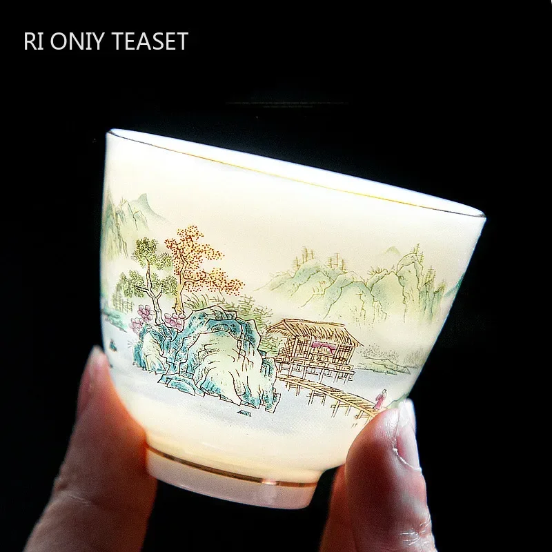 Coffee Tea Set Up - 1pc Chinese Ceramic Teacup Hand Painted