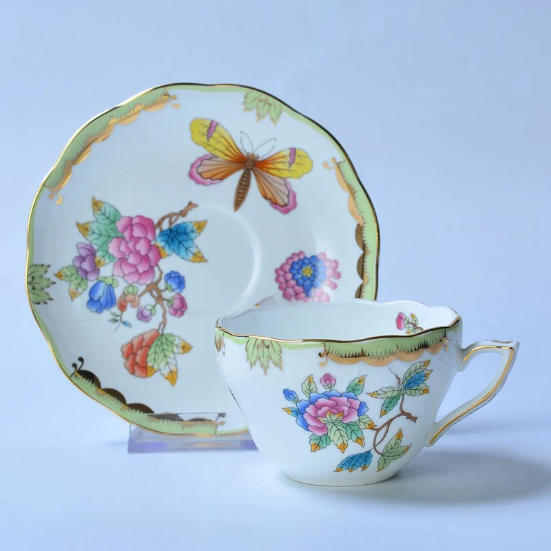 Classical Cup and Saucer Flowe - Coffee Tea Gift Basket ulasan dan harga