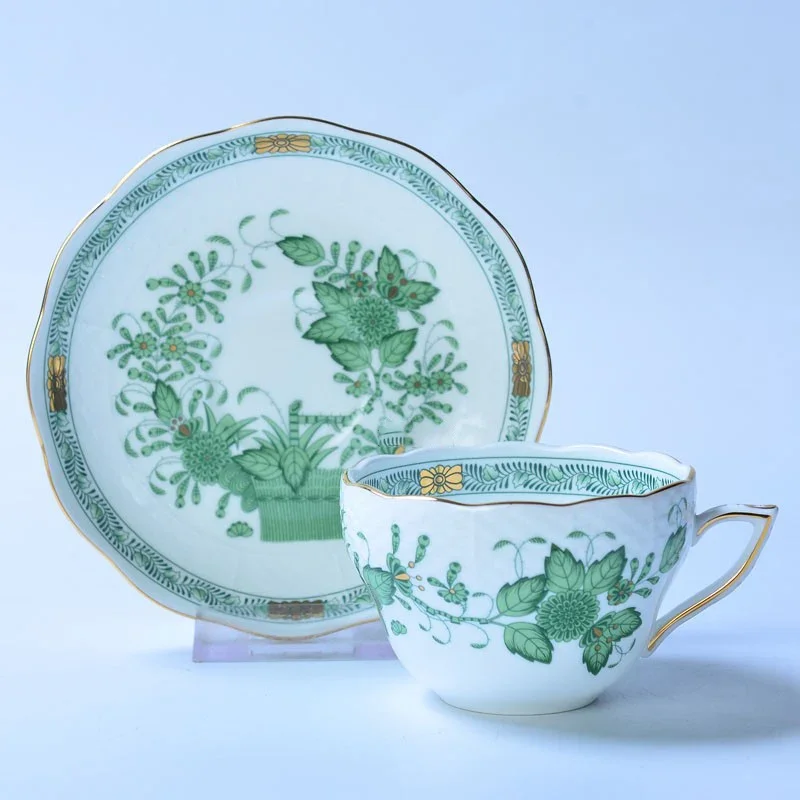 Classical Cup and Saucer Flowe - Coffee Tea Gift Basket ulasan dan harga