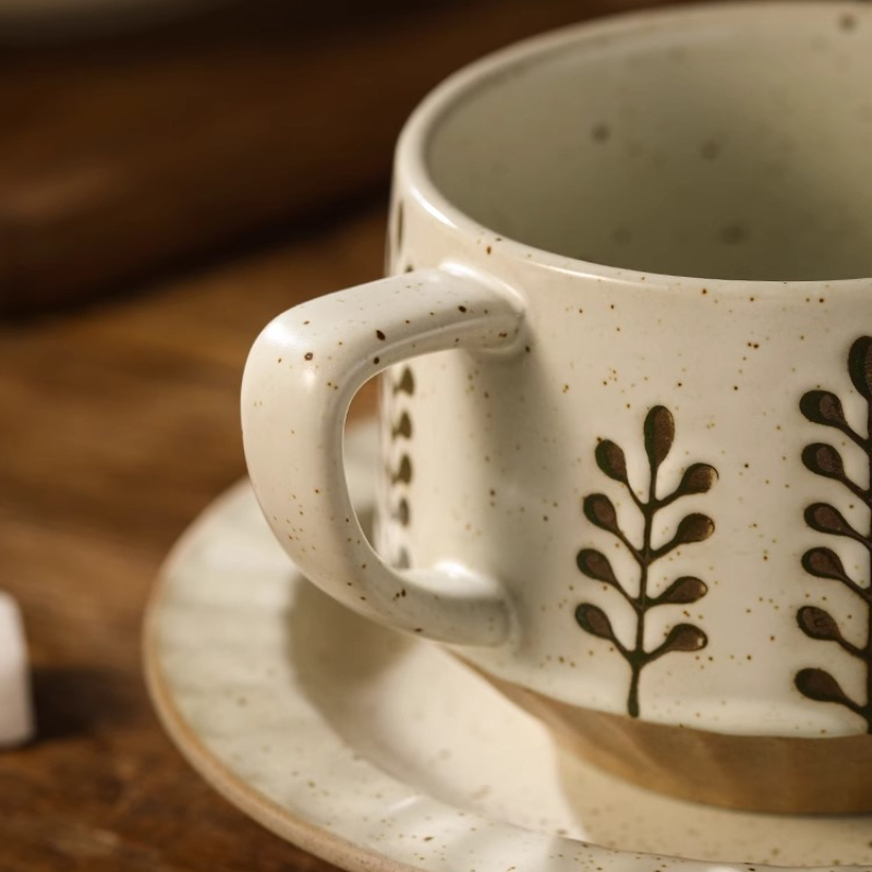 Retro Ceramic Cup Coarse Potte - Coffee Tea Set Up ulasan dan harga