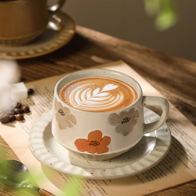 Retro Ceramic Cup Coarse Potte - Coffee Tea Set Up ulasan dan harga