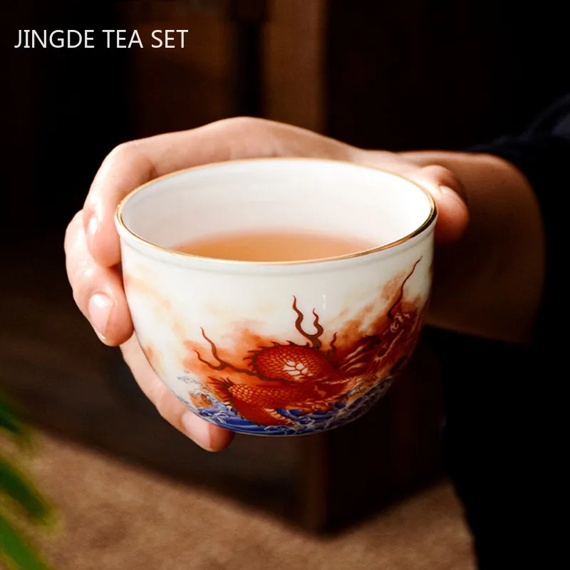 Chinese Ceramic Dragon Pattern - Coffee Tea Set Up ulasan dan harga