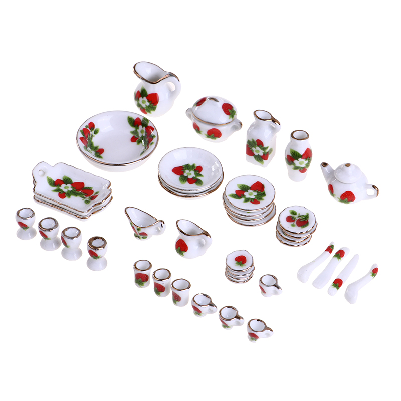 1 Set 1:12 Miniature Doll Hous - Coffee Tea Set Up ulasan dan harga