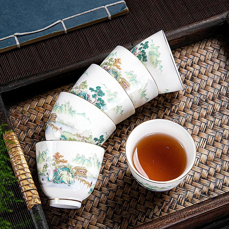 1pc Chinese Ceramic Teacup Han - Coffee Tea Set Up ulasan dan harga
