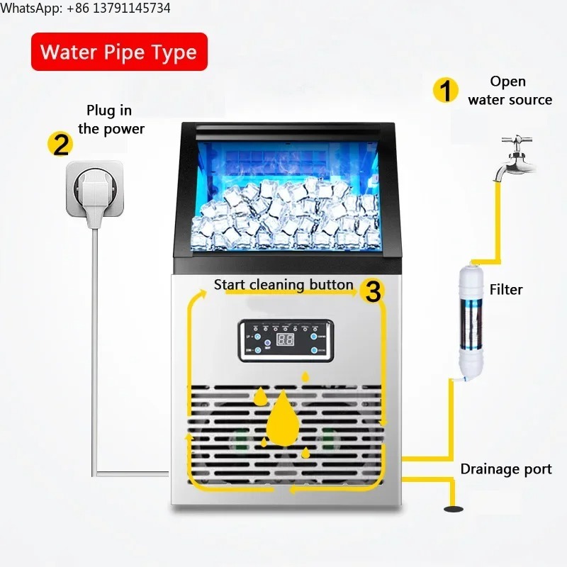 60FF Ice Maker 60kg Commercial - Coffee Tea Machine For Home ulasan dan harga