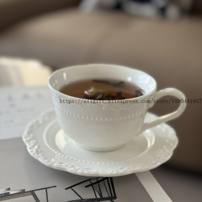 French Light Luxury Embossed F - Coffee Tea Set Up ulasan dan harga