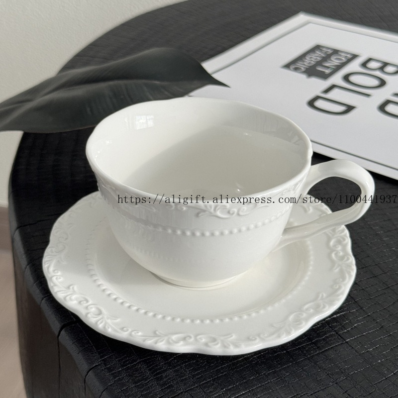 French Light Luxury Embossed F - Coffee Tea Set Up ulasan dan harga