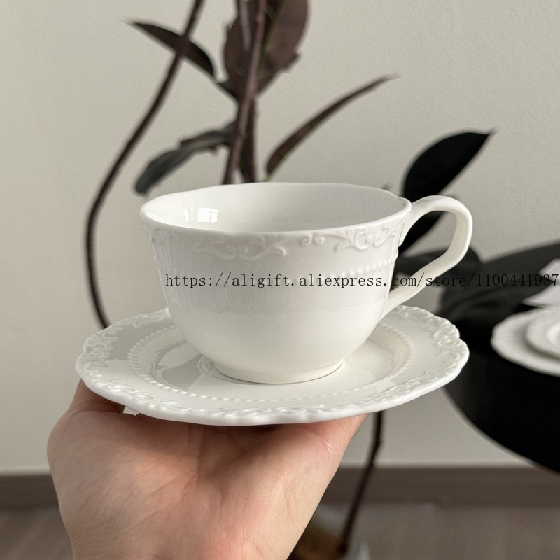 French Light Luxury Embossed F - Coffee Tea Set Up ulasan dan harga