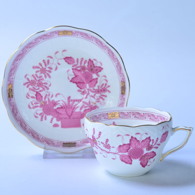 Classical Cup and Saucer Flowe - Coffee Tea Gift Basket ulasan dan harga